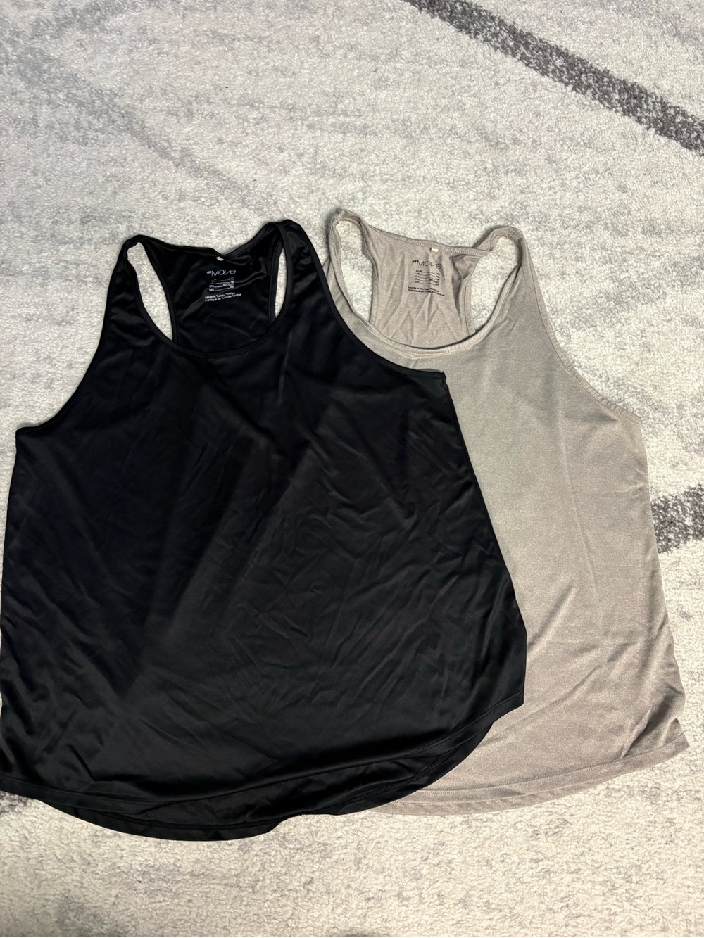 Active Racerback Tank Top - Black and Beige
